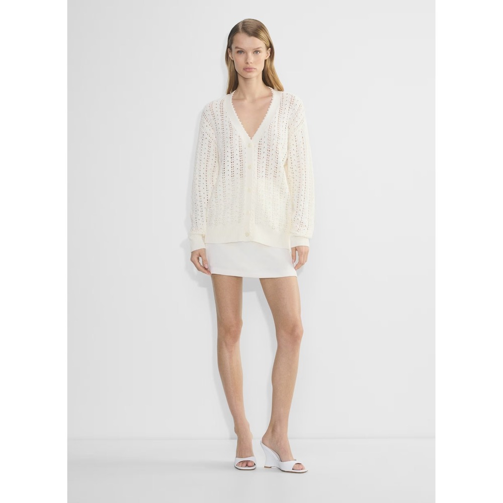 Aritzia Wilfred Reverence Relaxed V-neck Cotton Cardigan NWT/Light Birch/Size M - Picture 2 of 6
